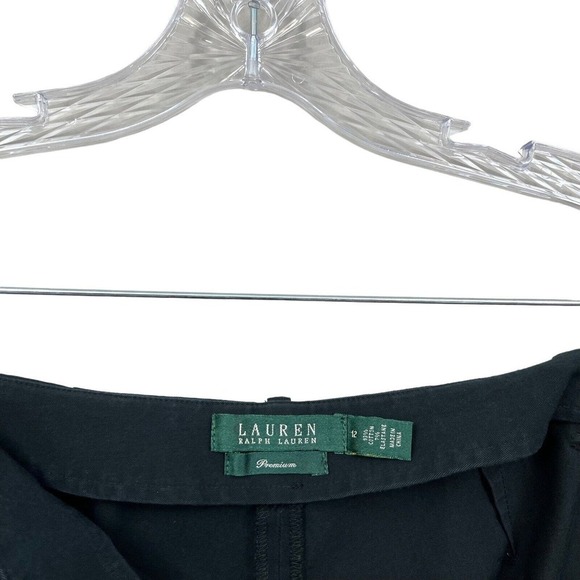 Lauren Ralph Lauren Pants Crop Premium Stretch Mid Rise Size Zip Green Women 12 - Picture 4 of 6